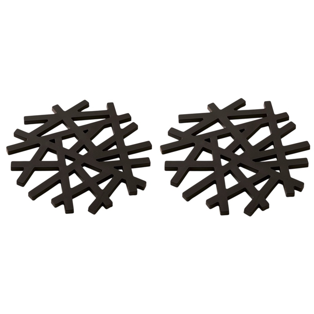2x Simons Black Modern Lattice Silicone Trivet